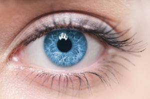 Close-up of a Blue Eye after LASIK