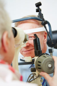 Man receiving an Eye Exam
