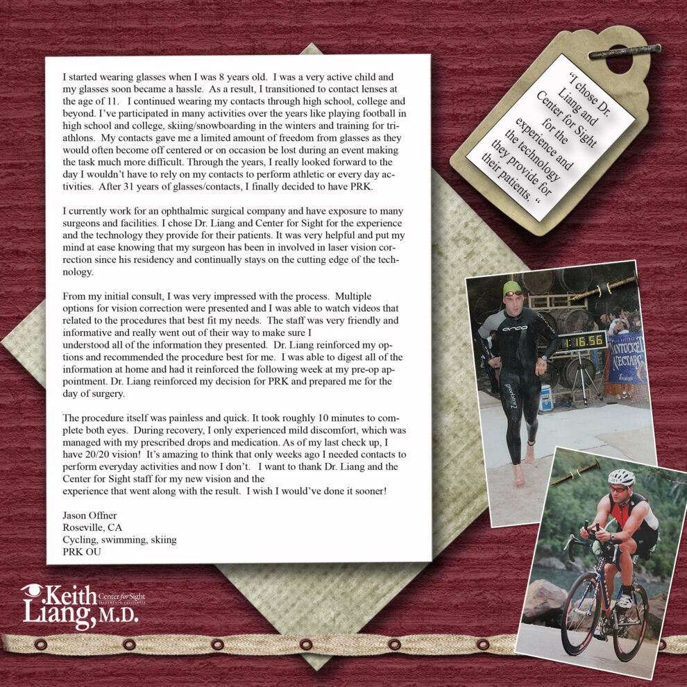 Jason Offner PRK Surgery Scrapbook