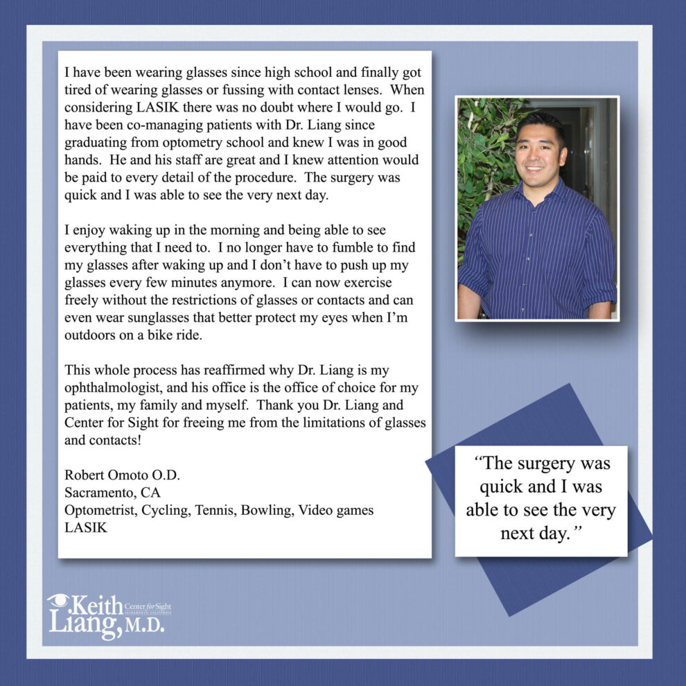 Robert Omoto LASIK Testimonial Scrapbook